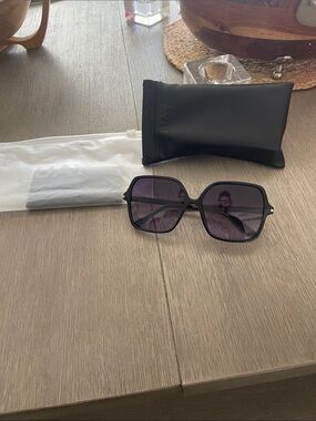 Quay Australia Black Frame Sunglasses with Purple Tint Lenses